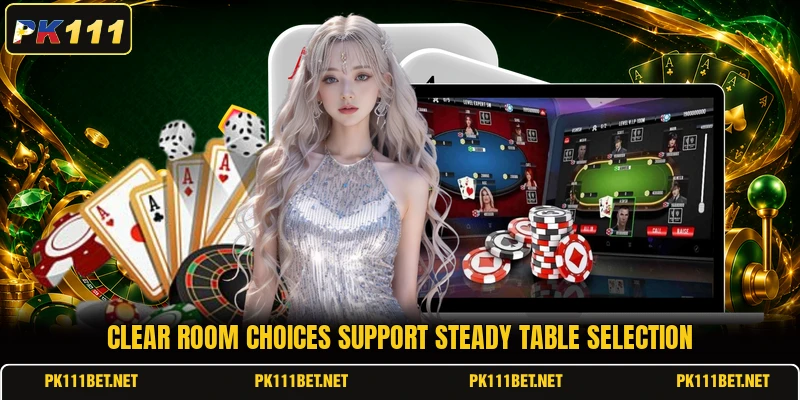 Clear room choices support steady table selection Clear room choices support steady table selection