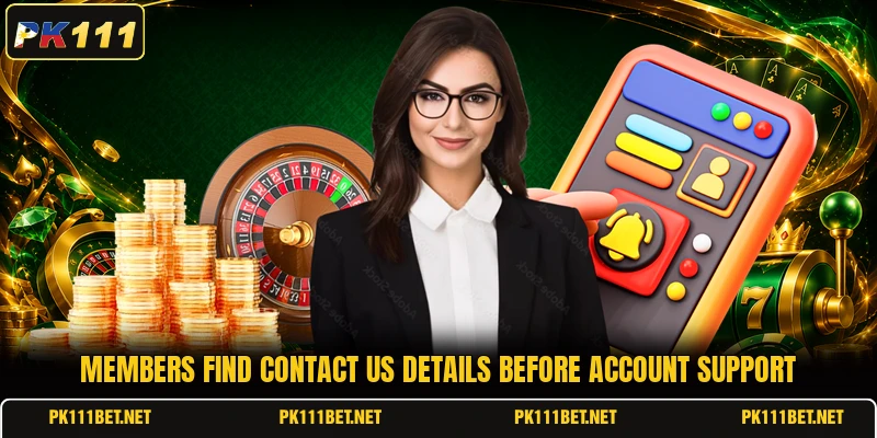 Members find contact us details before account support