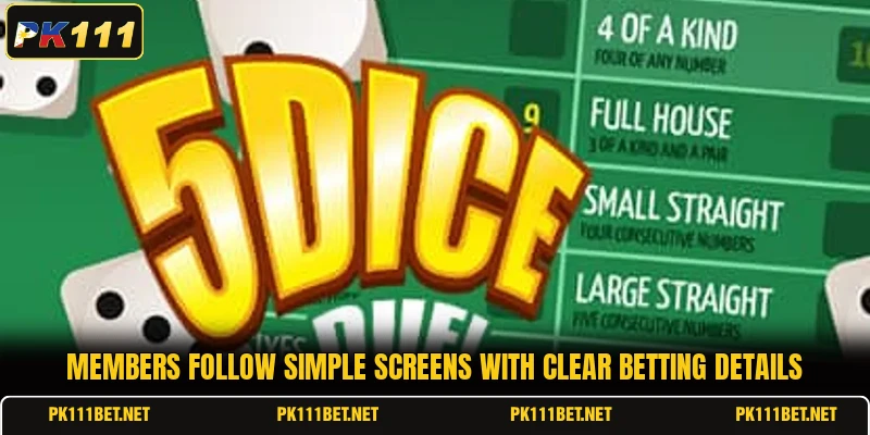 Members follow simple screens with clear betting details Members follow simple screens with clear betting details