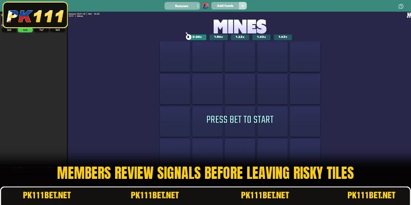Members review signals before leaving risky tiles Members review signals before leaving risky tiles