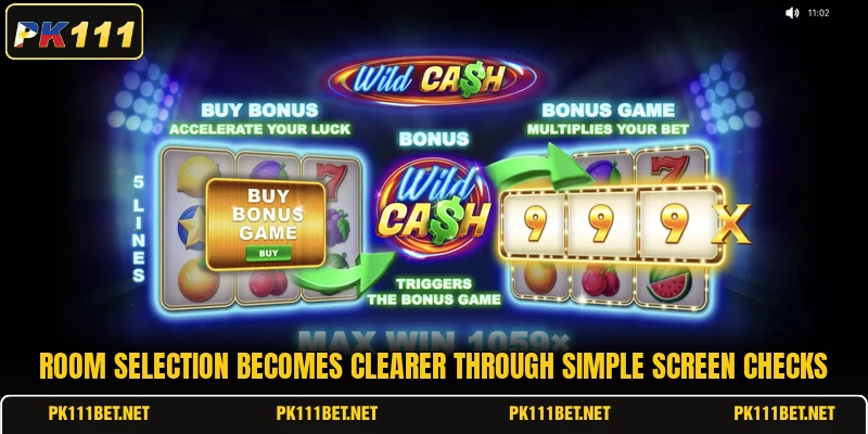 Room selection becomes clearer through simple screen checks Room selection becomes clearer through simple screen checks