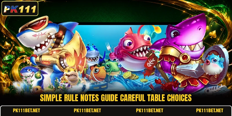 Simple rule notes guide careful table choices Simple rule notes guide careful table choices