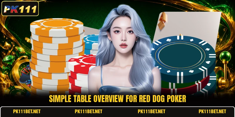 Simple table overview for red dog poker